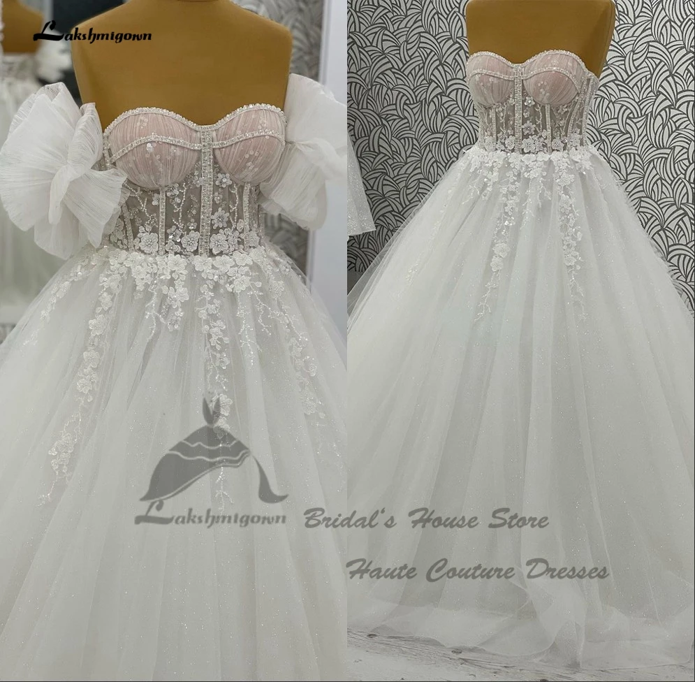 Lakshmigown Princess Women Long Sleeve Ball Gown Wedding Dresses 2024 Vestido Beading Corset Bridal Gowns Customized