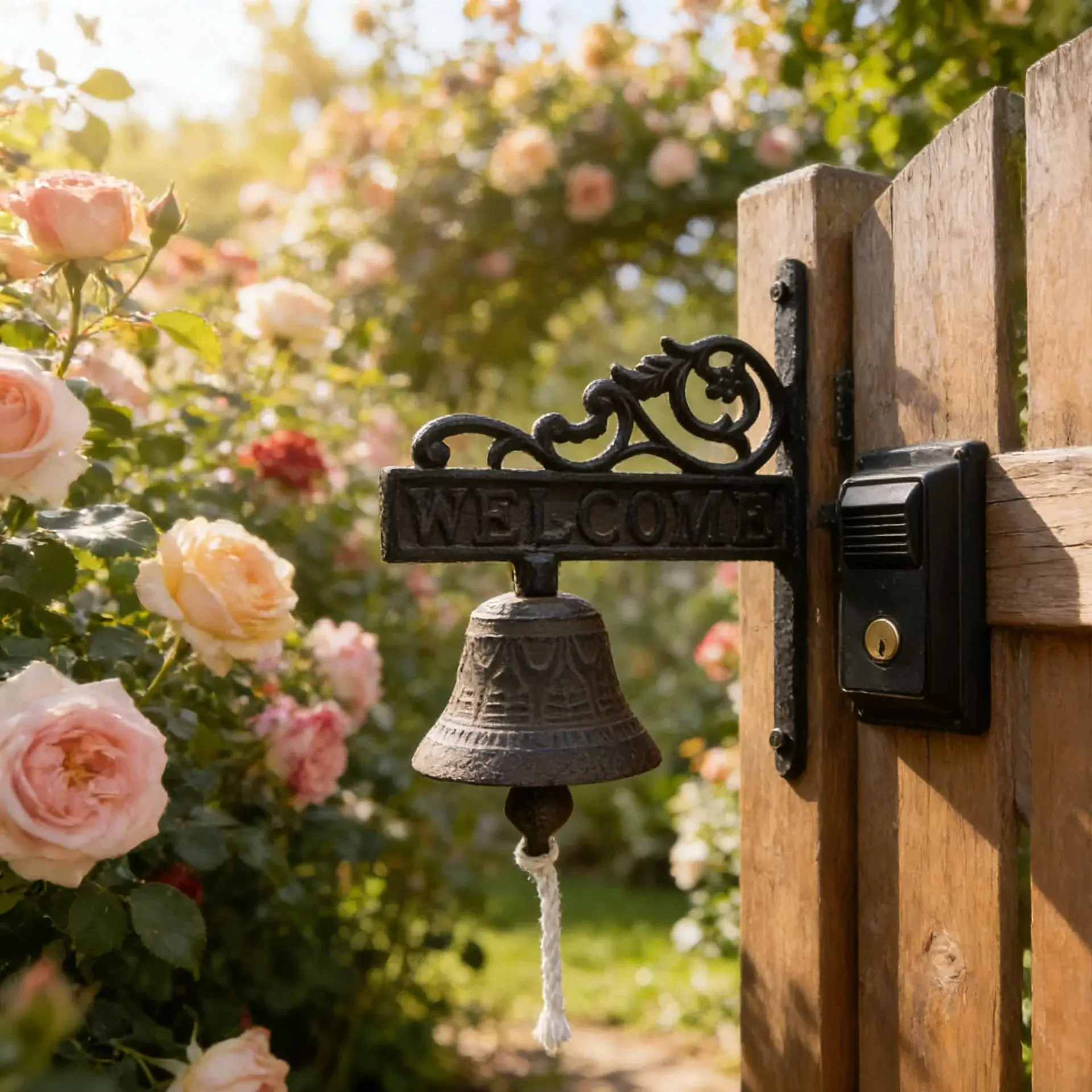 Outdoor Dinner Bells Cast Iron Bracket Mounts Bell Indoor Outdoor Wall Hanging Bell Antique Doorbell Hanging Garden Bell Decor
