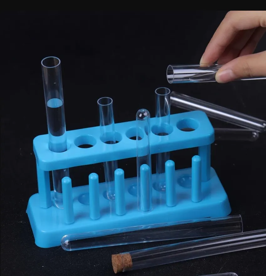 New Lab Plastic Test Tube Rack 6 Holes Holder Support Burette Stand Supply Auxiliary Teaching Equipment In School Laboratory