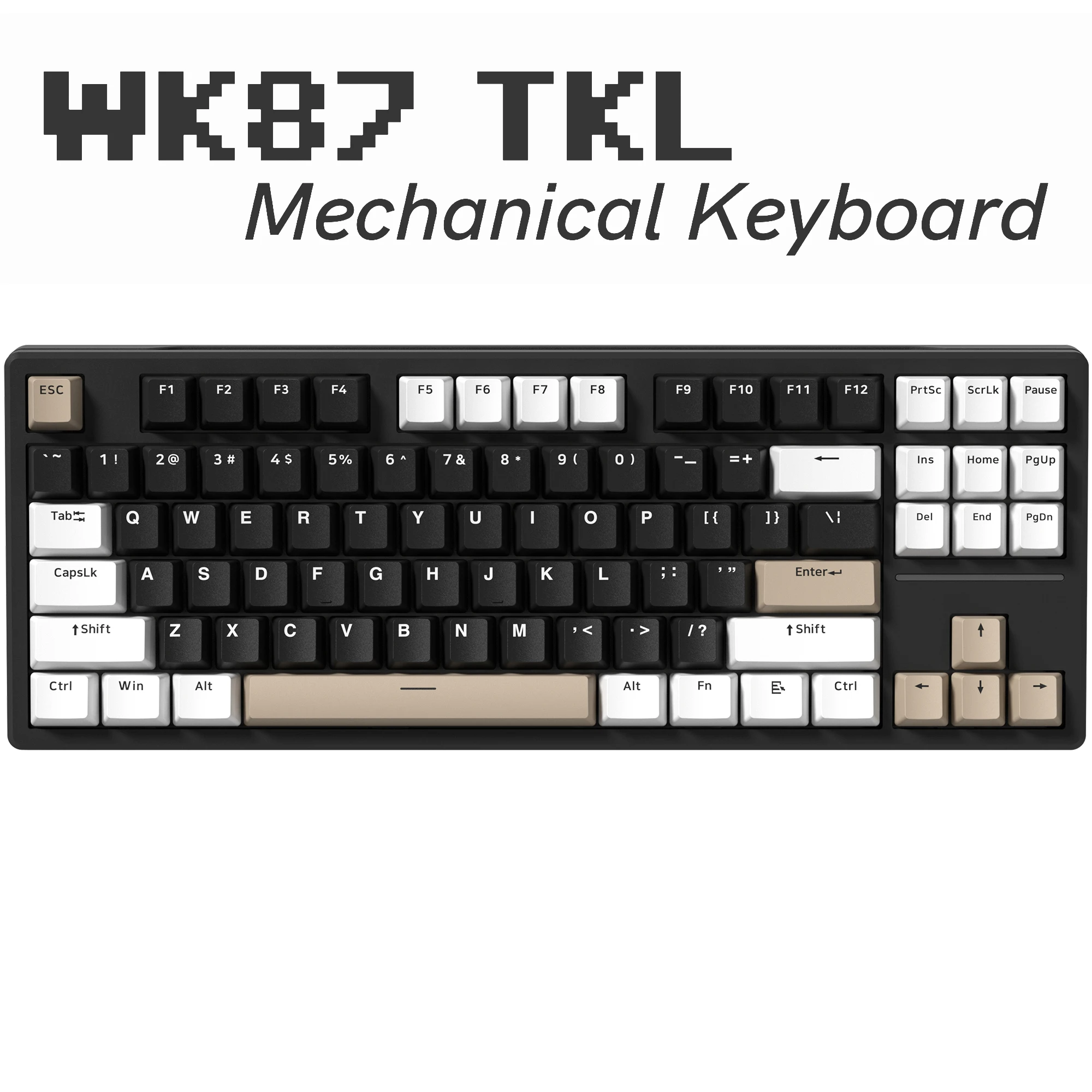 

Womier WK87 Black White TKL Bluetooth/2.4GHz /USB-C Three Mode Wireless Mechanical Keyboard 75% Hot-Swap RGB Gaming Keyboard