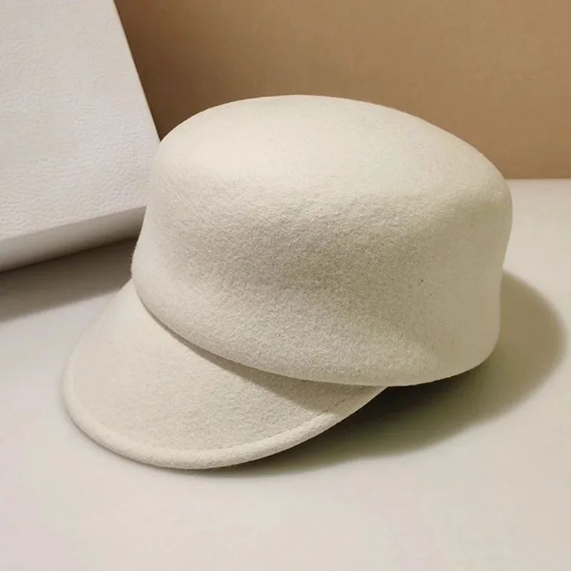 Femmes casquette d'hiver chaud plaine laine casquette gavroche laine hiver chapeaux boulanger garçon chapeaux réglable dames hommes Gatsby Cabbie visière