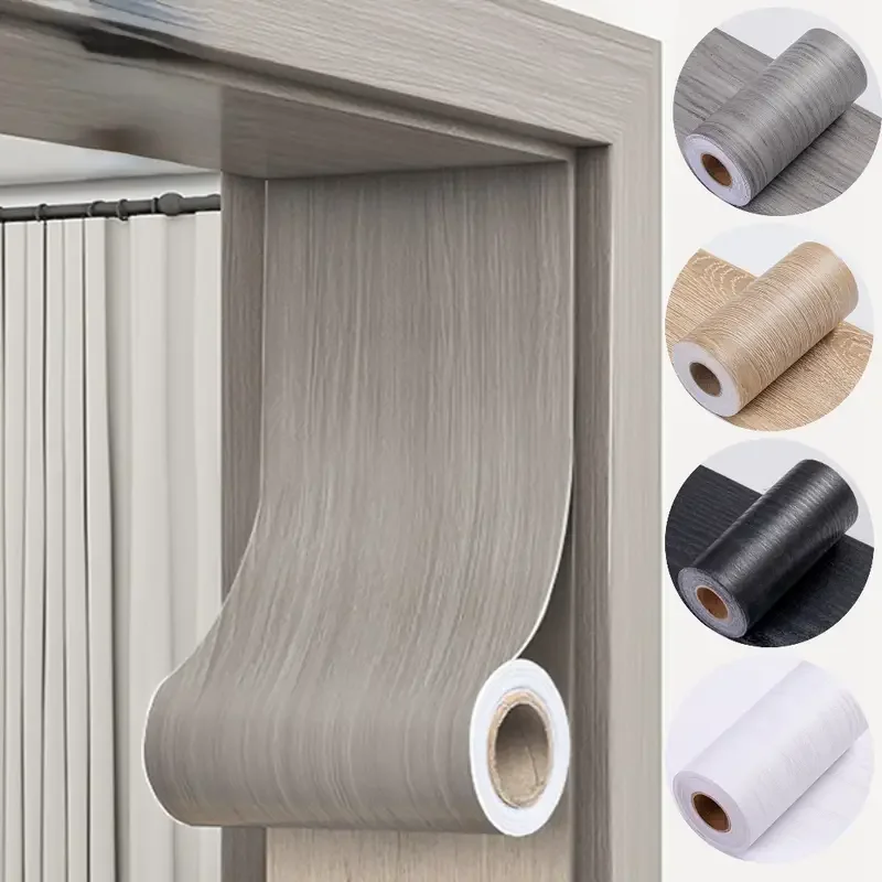 1PC 5mx10cm Thickened Wood Grain Skirting Line Wall Sticker, Self-Adhesive Living Room Bedroom Wall Corner Decoration