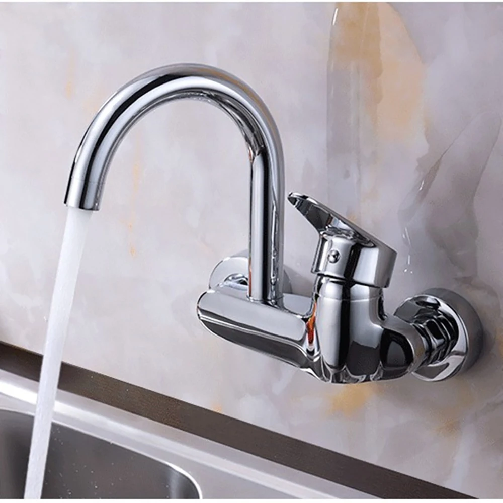 Brass kitchen in-wall hot and cold water faucet washbasin mixer valve universal faucet