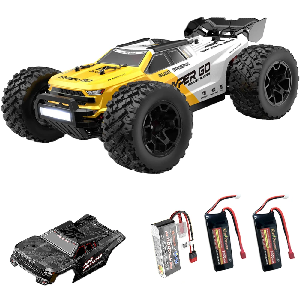 HYPER GO MJX 14207 1/14 RC Auto 60KM/H Hochgeschwindigkeits-Drift-Rennauto 4WD Professionelles 2.4G Fernsteuerungs-Offroad-Auto Bürstenmotor Monster Trucks Spielzeug Geschenke für Erwachsene