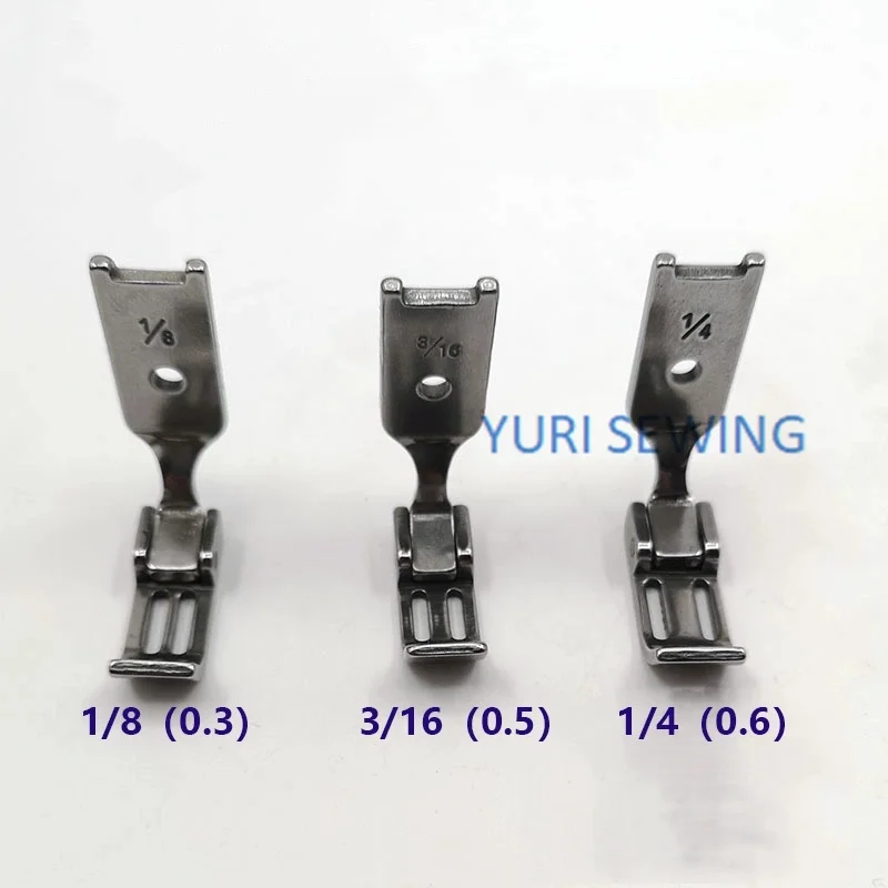 Dwuigłowa stebnówka wąska stopka dociskowa zippee 1/8 3/16 1/4 stopka dociskowa podeszwa 8 10 12MM przemysłowa maszyna do szycia