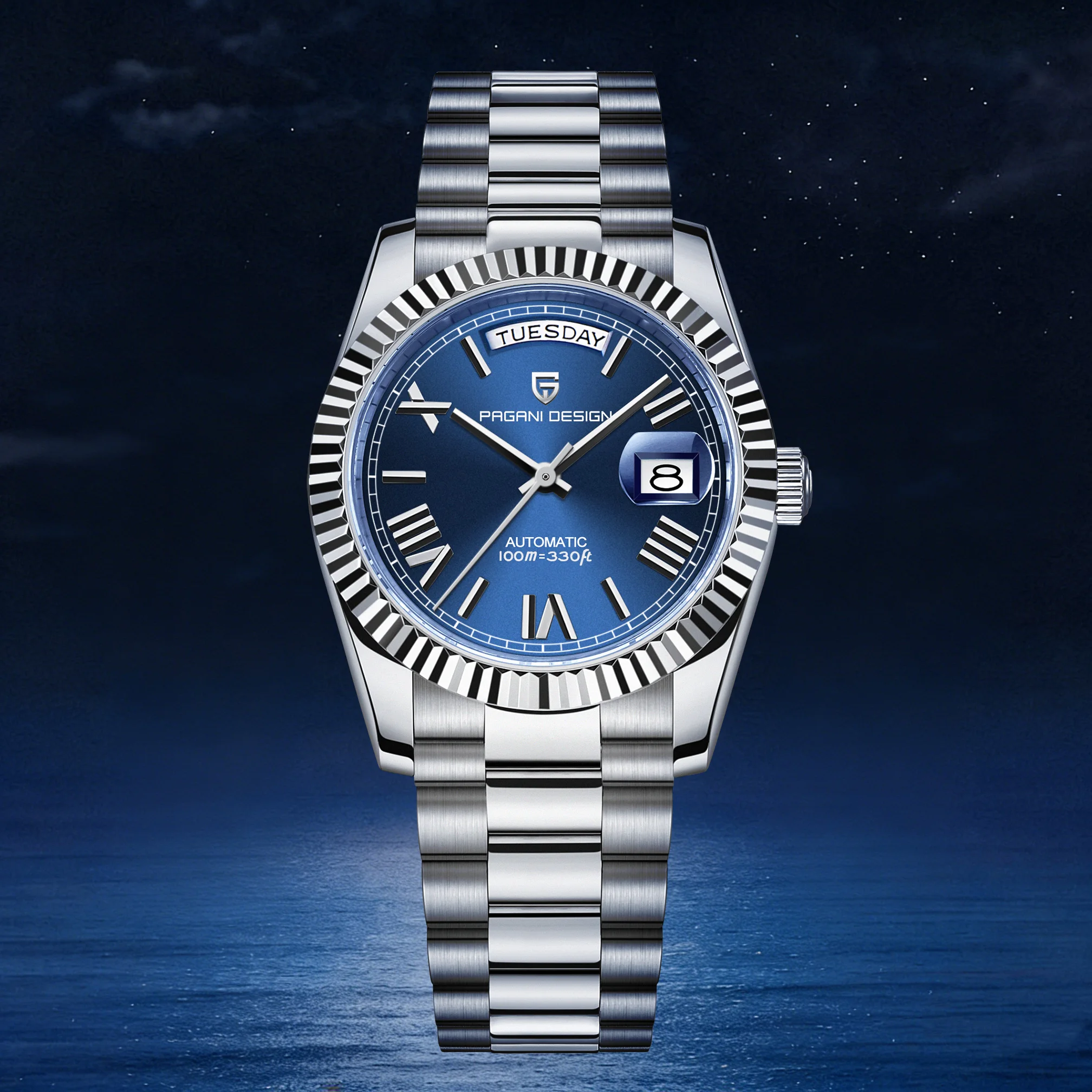 PAGANI DESIGN New DD36 Date Mens Watches Top Luxury Mechanical Automatic Watch Men AR Sapphire Wristwatch Men 10Bar Waterproof