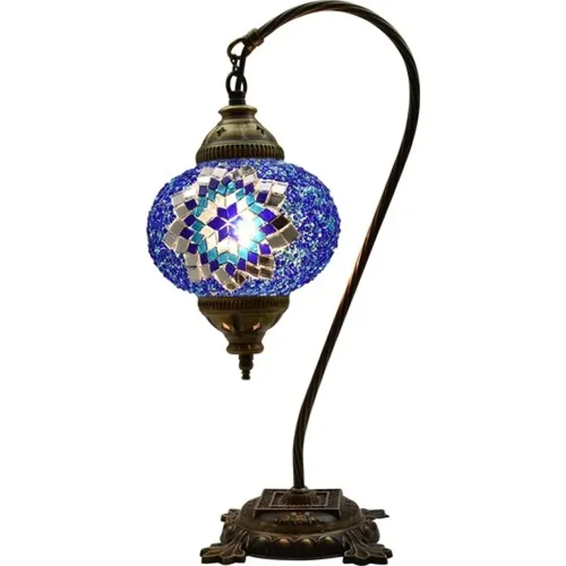 Mosaic Night Lamp para Mesa, Decor Lamp, Work Lampshade, Desktop