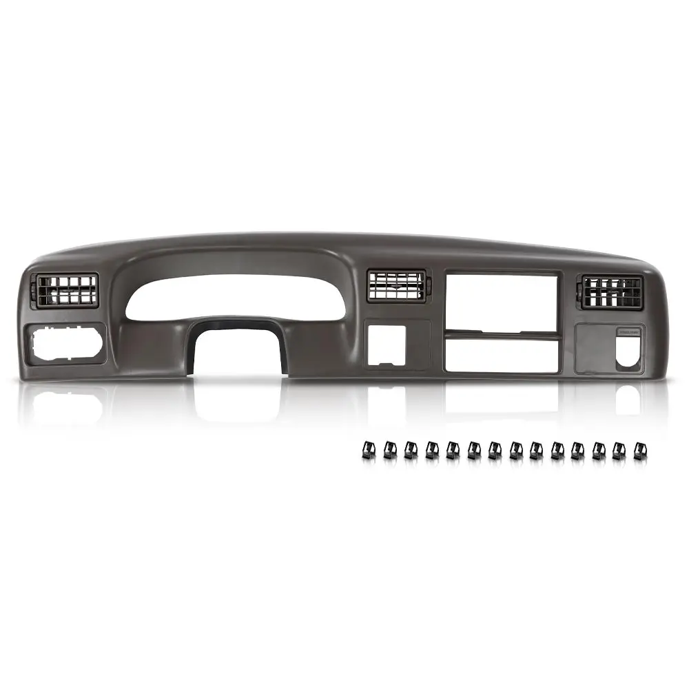 

Dash Instrument Radio Trim Bezel Gray W/ Hole Fit for Ford F250 F350 1999-2004 Matte Gray Plastic Dashboard Durable Easy Clean