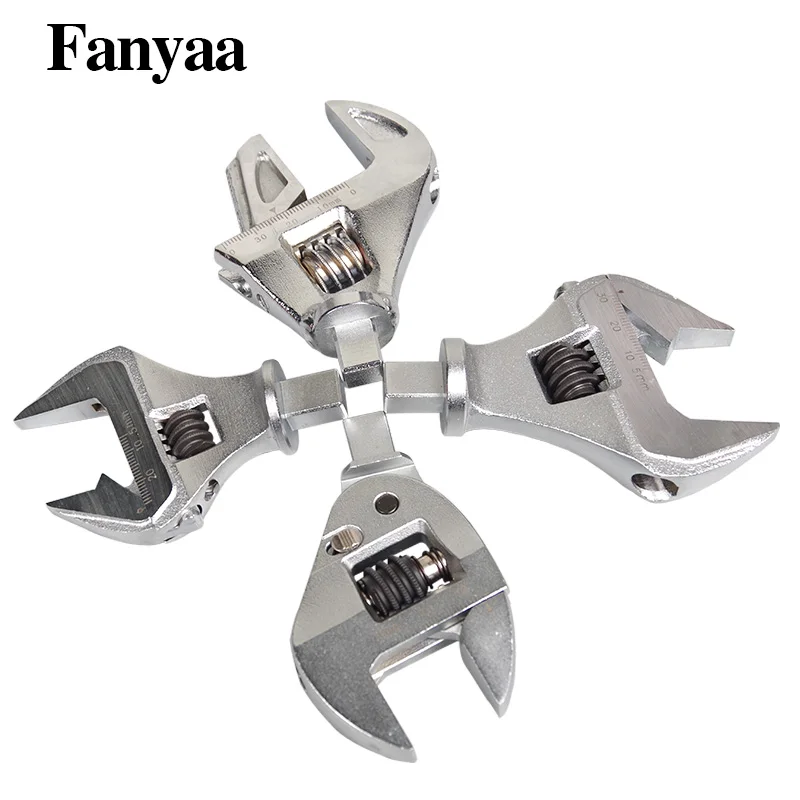 Fanyaa Replaceable Rebar Torque Wrench Head Square Drive 9 *12mm 14*18mm Adjustable Open Ended Pipe Clamp Spanner Gripper Head