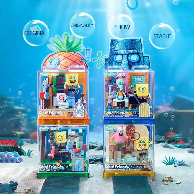 Spongebob Série Blocos De Construção, Diy Caixa Nova, Patrick Estrela, Siri Cascudo, Lula Molusco Tentáculos Modelo Quarto, Enfeites De Brinquedo,