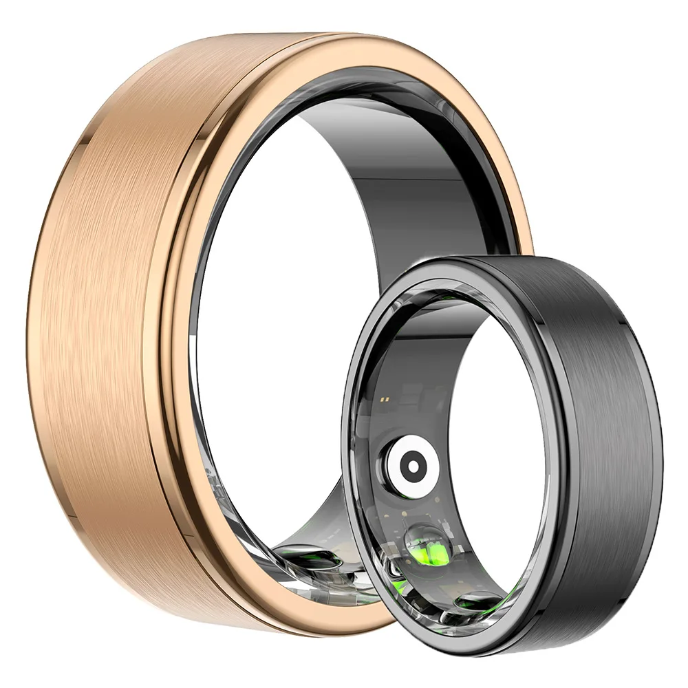 

Smart Rings IP68 Waterproof for Men Women, Health Heart Rate Blood Oxygen Sleep Monitoring Sport, Charging Case 10# 11# 12# szie