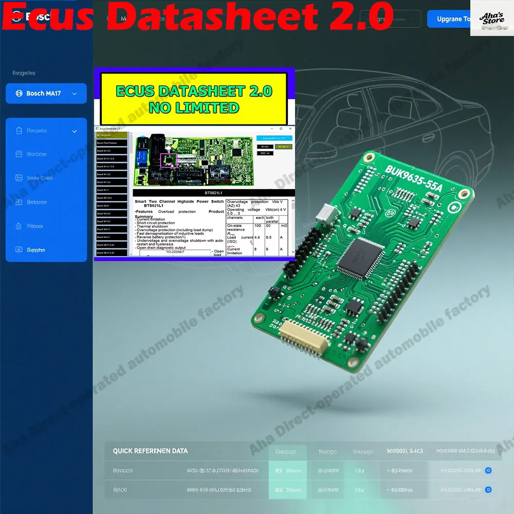 

Ecus Datasheet 2.0 obd2 scanner ECU Car Software PCB Schematic with Electronic Components of Car ECUs and Additional Information