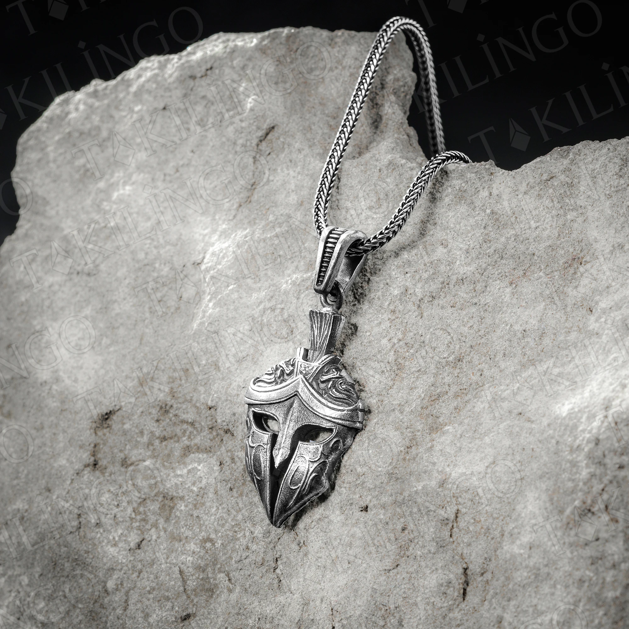 Spartan Warrior Helmet Necklace 925 Sterling Silver Mask Pendant Necklace Party Gifts For Men