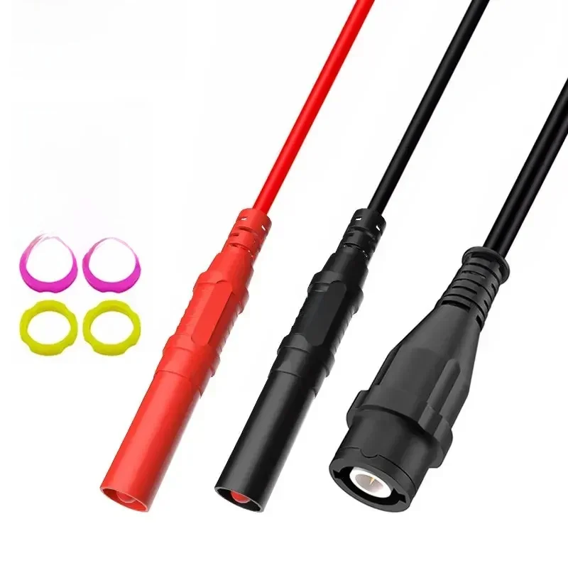 Cleqee P1206 bezpieczna wtyczka męska BNC na podwójne wtyki bananowe 4mm w osłonie RG58 kabel koncentryczny oscyloskop przewód pomiarowy 120CM — zdjęcie 2