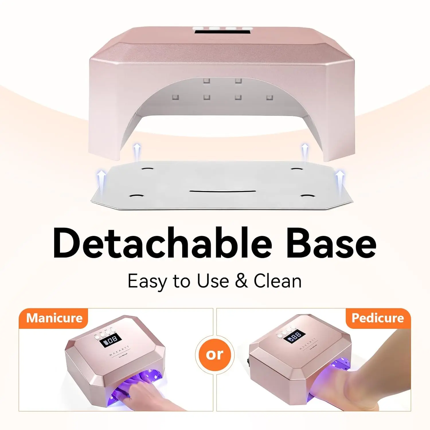 مصباح أظافر Makartt UV LED للأظافر الجل - مصباح أظافر أورورا 30 وات قابل لإعادة الشحن مع 39 مصباح LED، 4 مؤقتات ومستشعر تلقائي للعلاج السريع
