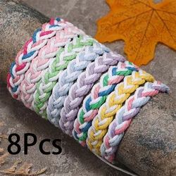 7Pcs or 8 Pcs/ set of neutral woven bracelet Friendship Bracelet Cotton hand woven adjustable size bracelet