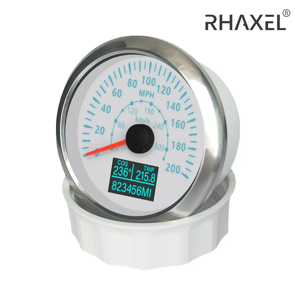 

RHAXEL 85mm Knots Km/h MPH GPS Speedometer Odometer Gauge with 7 Colors Backlight for Car Boat Truck