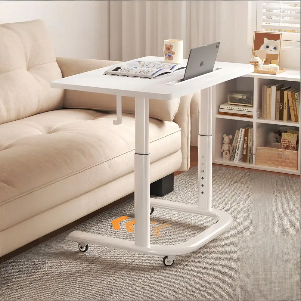 Movable height-adjustable bedside table, student study table, living room sofa side table, simple computer desk