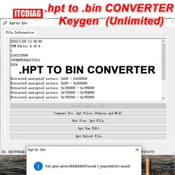 HPT TO BIN CONVERTER With Unlimited Keygen Compare Genuine and Modified Files Unlock Tuner Unlock Hpt Raw Edit for Multi Laptop