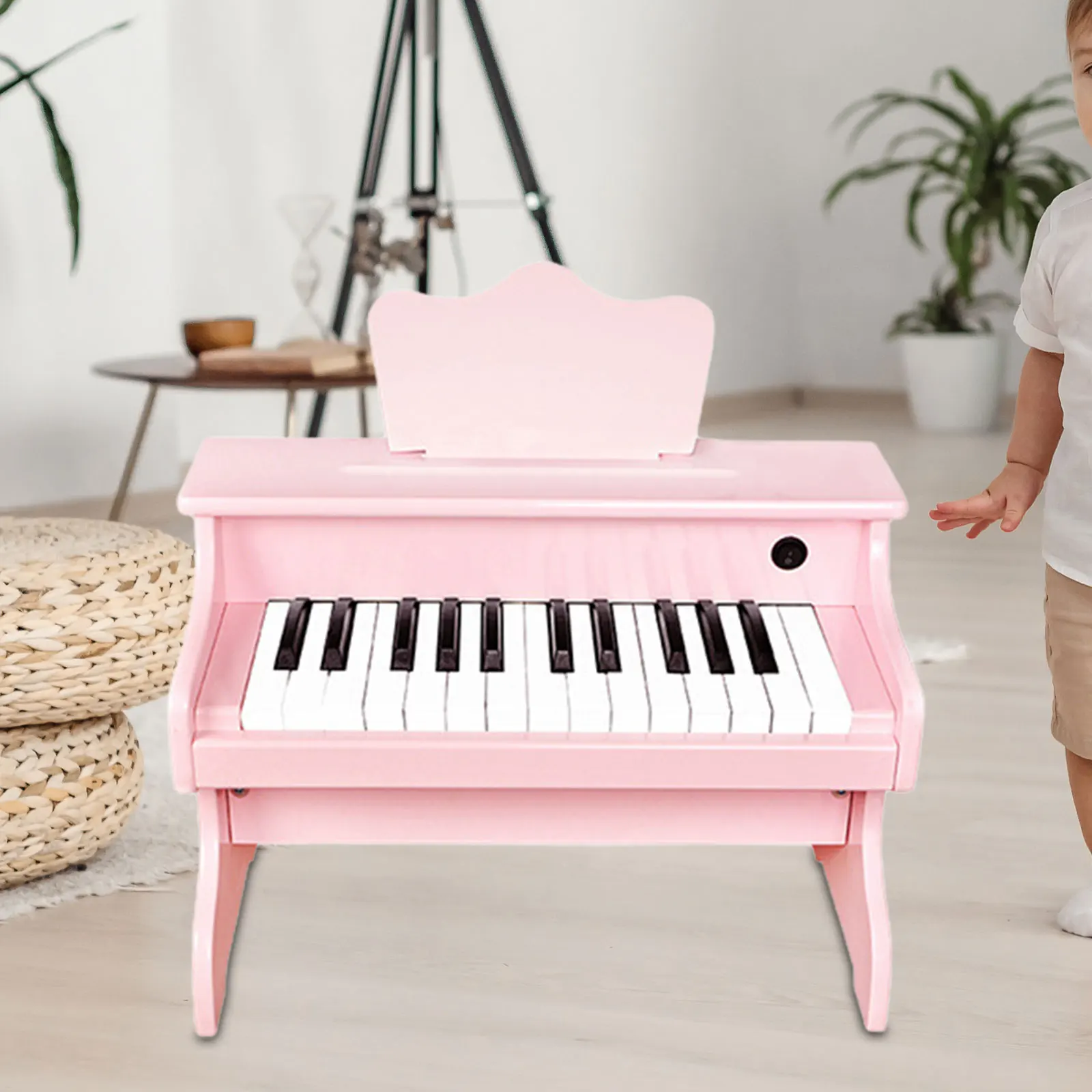 เด็กคีย์บอร์ดเปียโนเปียโนไม้สําหรับเด็กวัยหัดเดิน 25 คีย์เพลงแบบพกพาคีย์บอร์ดของเล่นสําหรับชายหญิงเด็กของขวัญเล่น