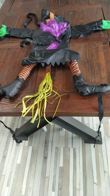 Halloween Crashing Witch Into Tree Outdoor Decoration Classic Flying Witch Pendant Decor for Yard Lawn Patio Porch Decorations photo review