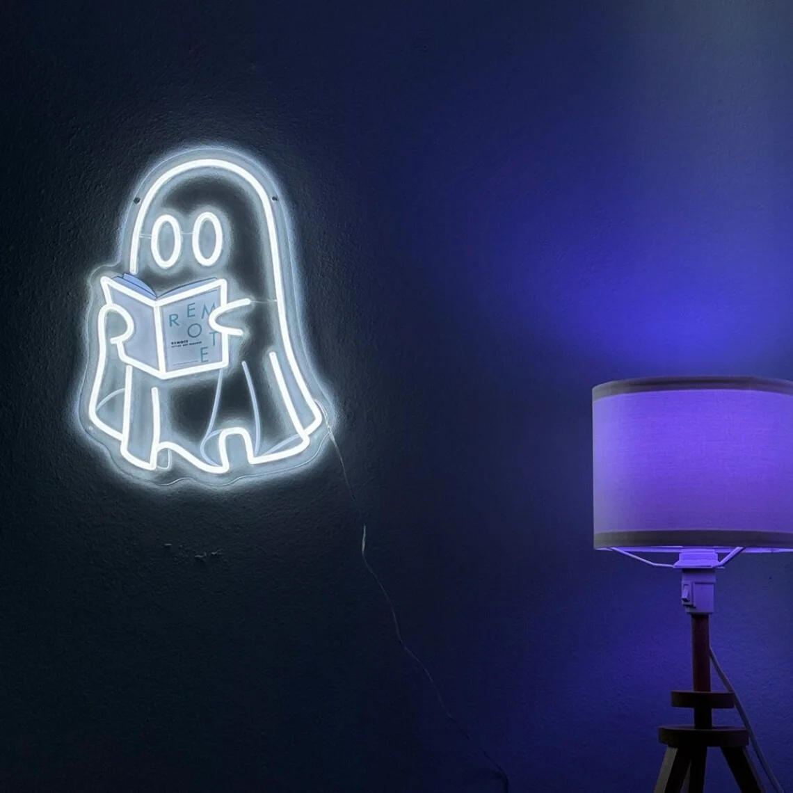 Ghosts Reading Custom Book Neon Sign, Custom Book Cover Sign, Ghosts Reading Sign,Spooks Reading,Book Lover Gift,Room/Dorm Decor