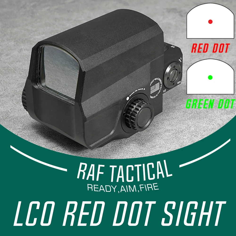 Tactical Airsoft LCO 1MOA Red and Green Dot Optic Sight Calibration Adjustments, FMC Lens, Standard 20mm, Weaver Picatinny