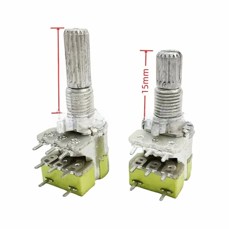 5 szt. R125G 8-pinowy 12-typowy potencjometr dwukanałowy stereo z przełącznikiem B50K B503 do regulacji głośności, wzmacniacza mocy, uchwyt 15/20mm — zdjęcie 2
