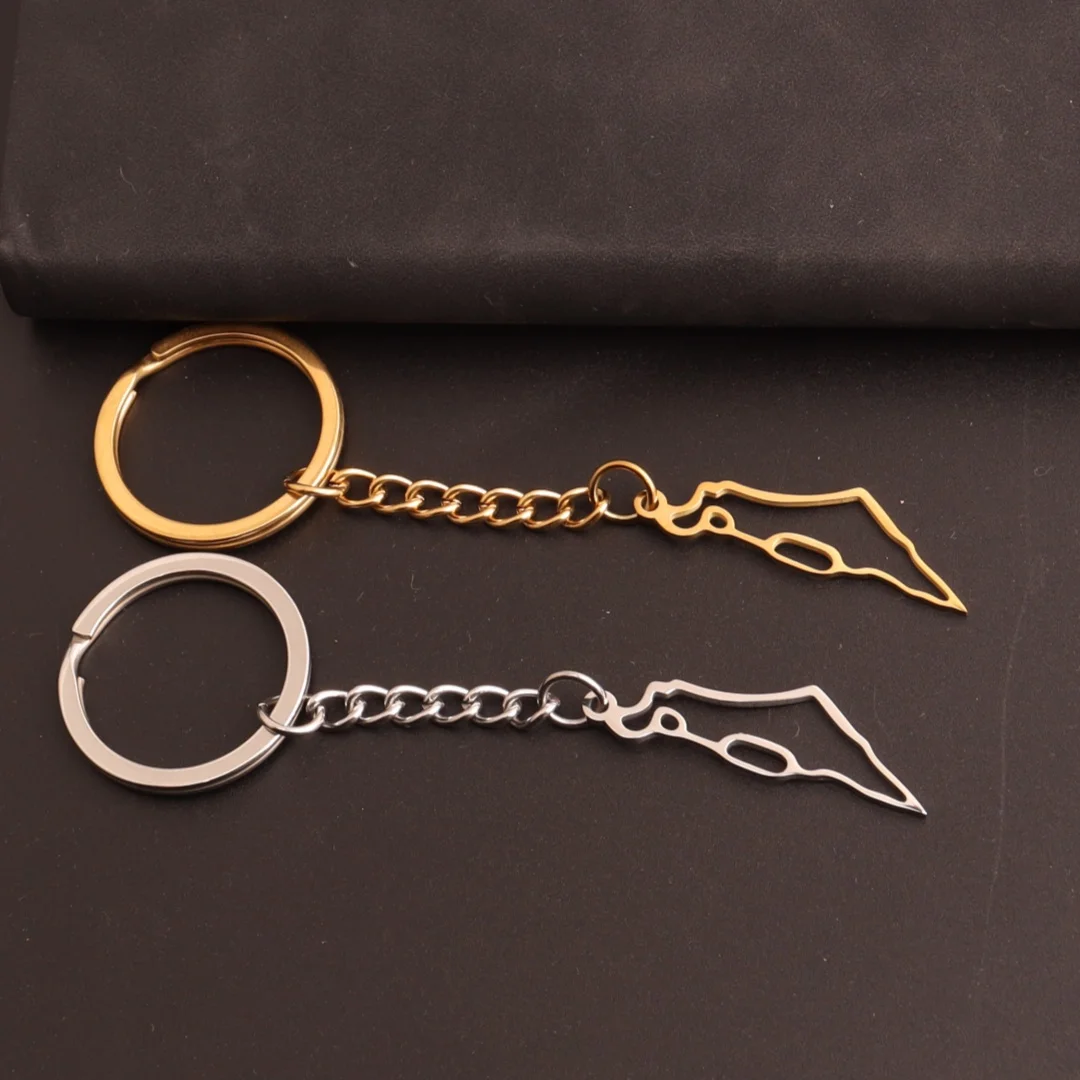 Palestine Map keychain With Arabic Calligraphy Stainless Steel Motivational Palestine keychain Jewelry Gift - view 6