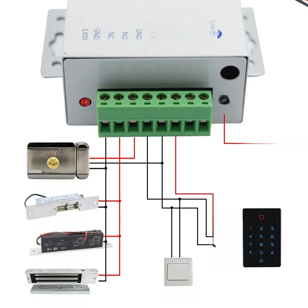 DC 12V system kontroli dostępu do drzwi przełącznik zasilania 3A 5A AC 100 ~ 240V do zamka elektrycznego RFID System kontroli dostępu za pomocą linii papilarnych — zdjęcie 2