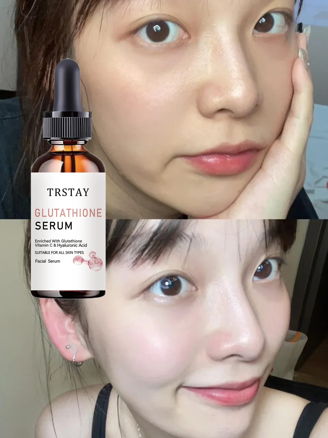 Hydrating Brightening Serum for Dry Skin Repair Fine Lines Firm Elastic Skin Whitening Moisturizing Refreshing Facial Treatment - Image 3