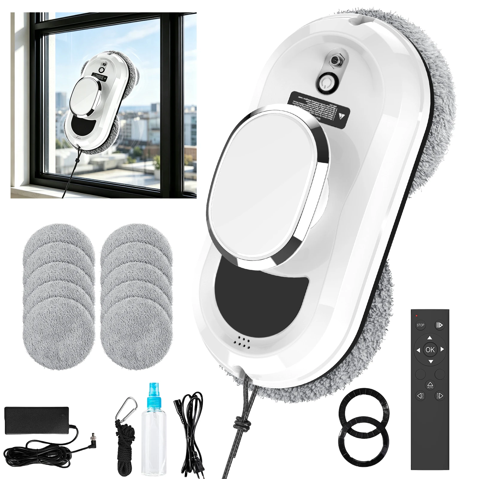 Fully Auto Robot Vacuum Cleaner Window Electronic Cleaning Robot Window Cleaner Artifact Electric Glass Remote Control For Home