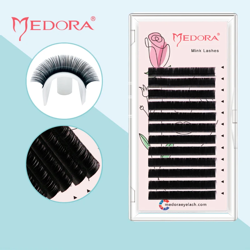 

MEDORA 12 Rows 0.07mm Faux Mink Individual Eyelash Extension Supplies Lashes Natural Soft Makeup Classic Pestañas