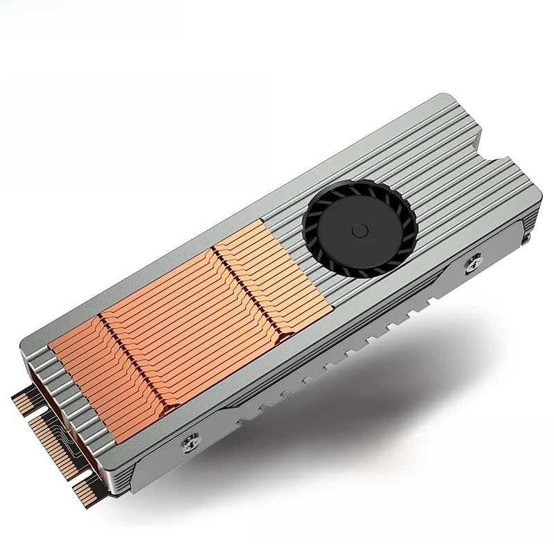 LDPCSJ M.2 NVME Air Cooled Radiator SSD Heat Sink Copper and Aluminum Structure with Quiet Fan, 2280 Solid State Drive Cooler