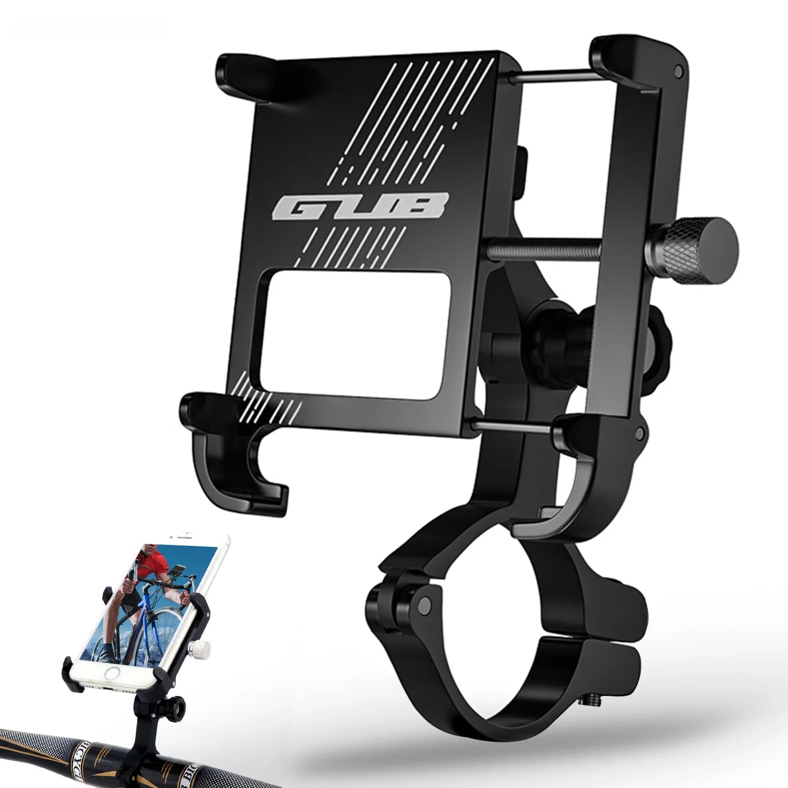AliExpress UK GUB Plus 11 Aluminum Motorcycle Bike Phone Holder 360° Rotation Adjustable for 4-7 Inch Phone Bicycle Handlebar Phone Mount