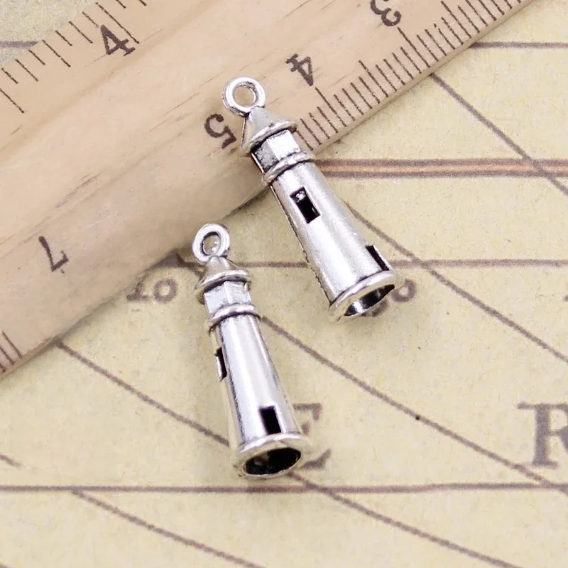 20 sztuk Charms Hollow 3D latarnia morska 25x8mm tybetański brąz srebrny kolor wisiorki antyczny tworzenia biżuterii DIY Handmade Craft — zdjęcie 2