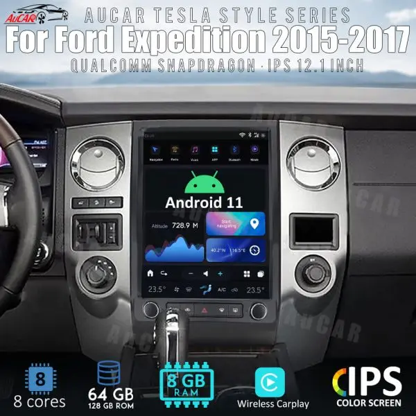 

AuCar Tesla Screen 12.1" Android 11 Car Auto Radio For Ford Expedition 2015-2017 GPS Navigation Head Unit Car Multimedia Stereo