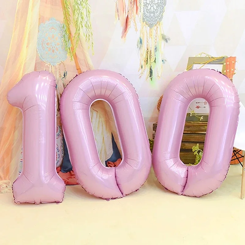 Ballon numérique en aluminium rose avec numéro de 32 pouces, fournitures de décoration pour fête d'anniversaire pour filles, cadeaux d'anniversaire pour filles