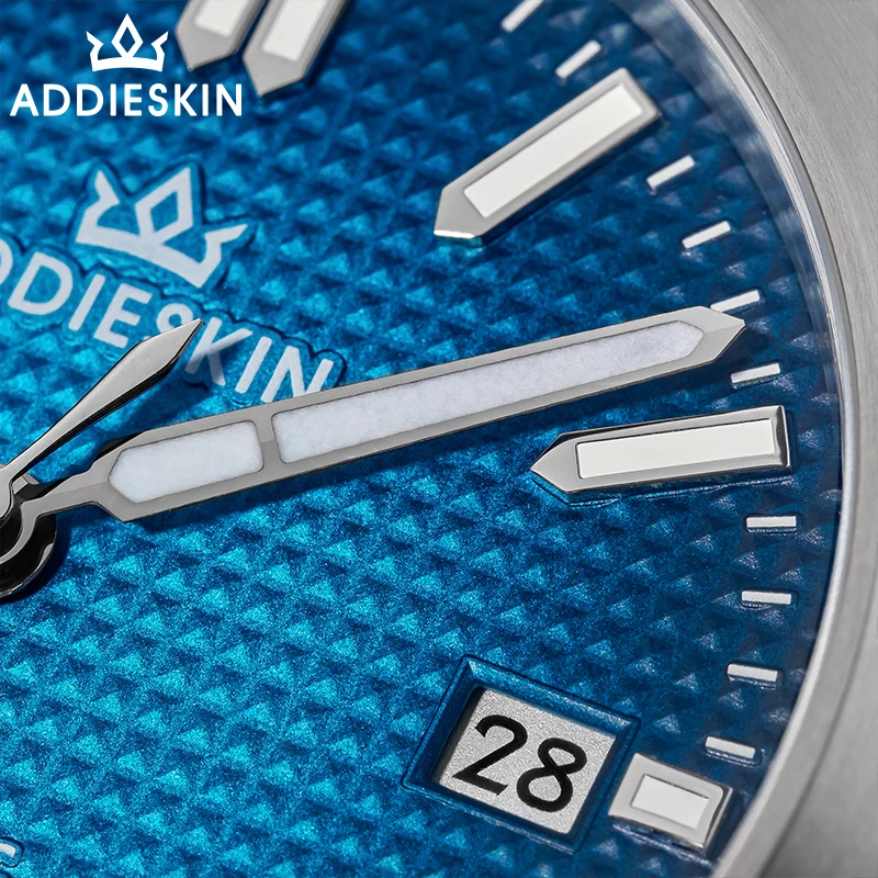 

ADDIESKIN K004 39mm Ultra-Thin Blue Dial 100m Waterproof Waffle Gradient BGW9 Lume Miyota 9015 Automatic Men's Outdoor Horizon