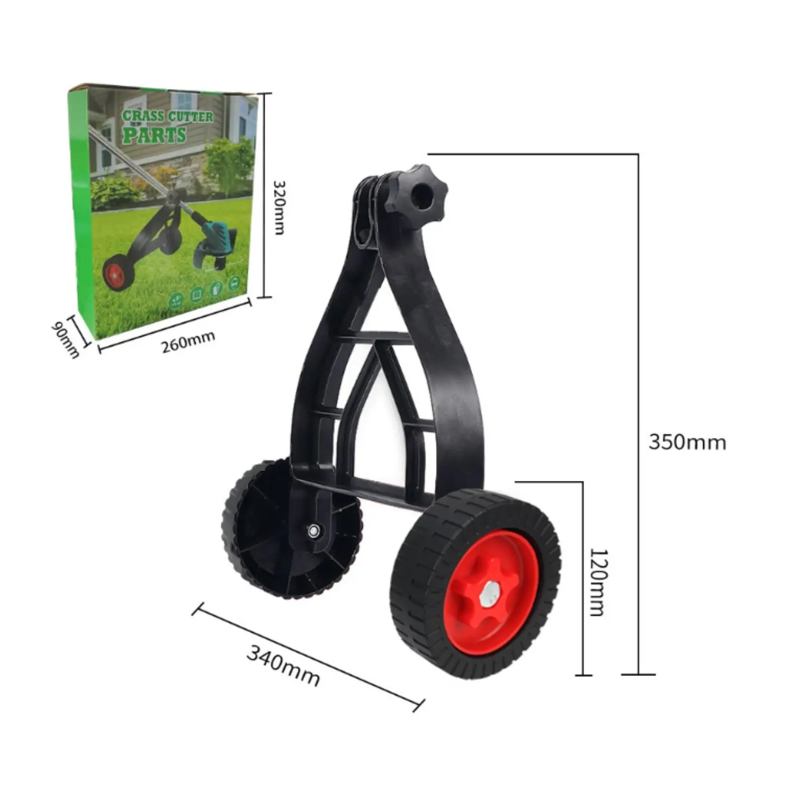 Adjustable Height Grass Cutter Rolling Support Labor Saving String Trimmer with Guide Wheels Vegetation Eater for Easy Cutting - view 6