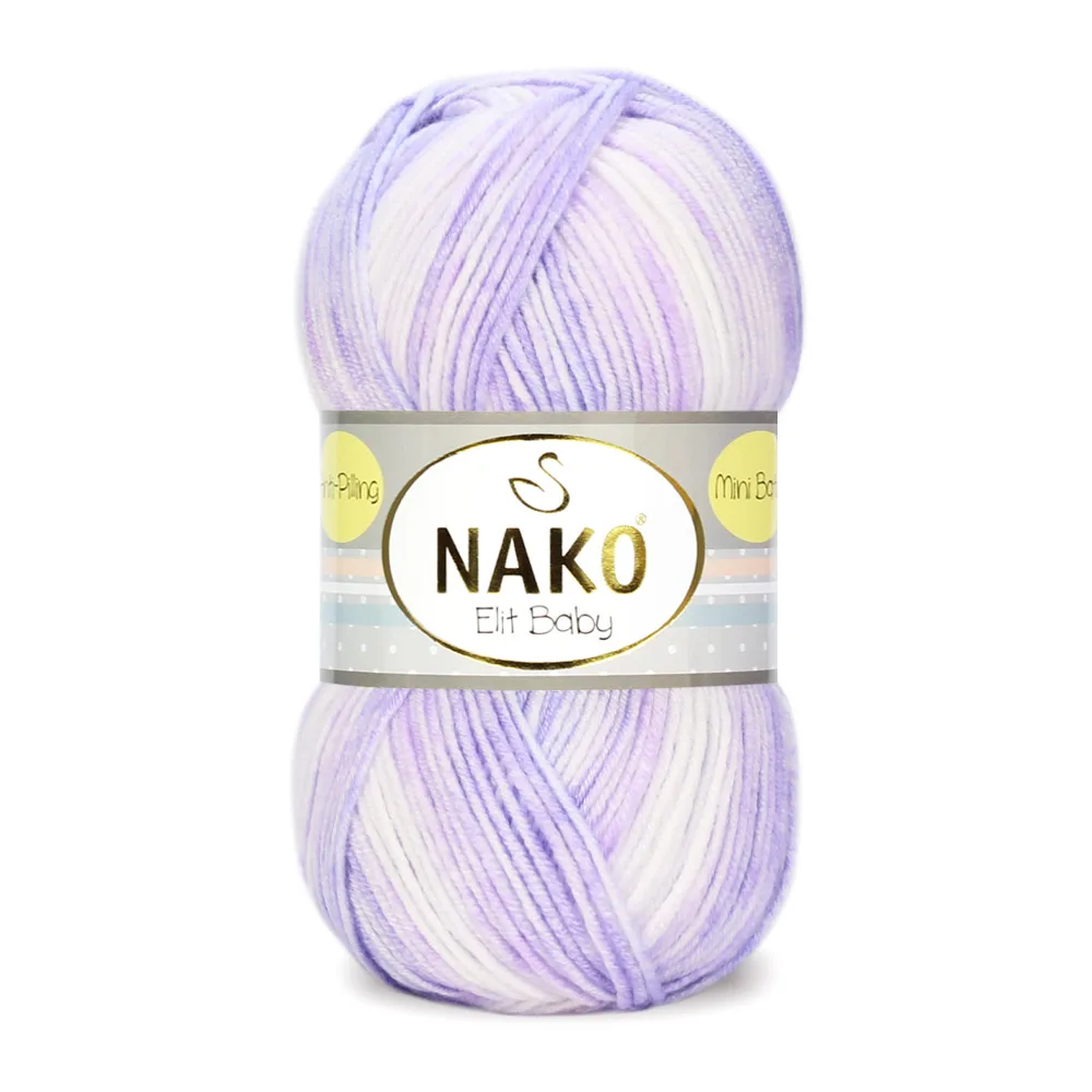 Nako Elit Baby Mini Batik  Hand Knitting Yarn, 100 Grams Of 250 Meters, 15 Color, Premium Anti Pill Acrylic, Yarn, Cardigan, Sweater, Blanket, Baby,