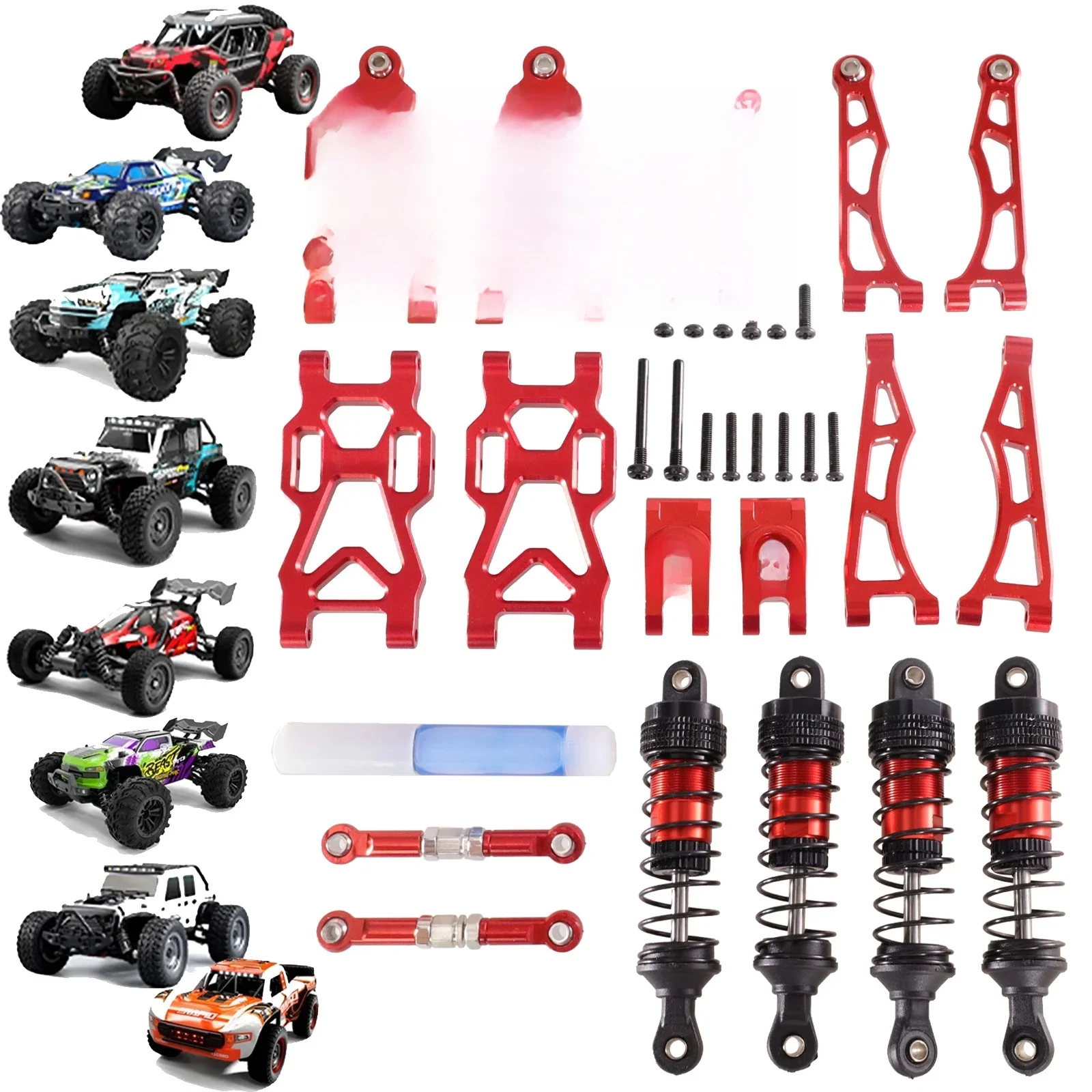 Aluminiumlegering Onderdelen Voor SCY 16201,16101,02,03,04,06 Pro, SG116 Pro, SG116 MAX, Q130 etc RC Auto's Upgrade Metalen Ophanging Set - afbeelding 2