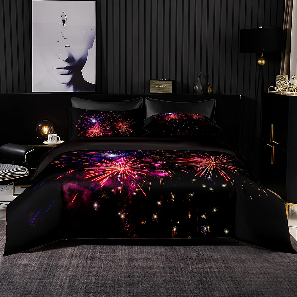 Luxury Soft Bedding Set Purple Optical Tape Pattern Duvet Quilt Cover Pillowcase Romantic Euro Set for King Queen Size