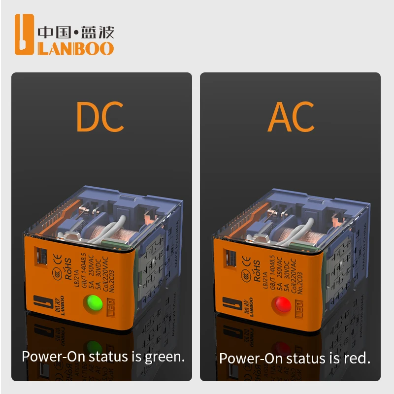 Przekaźnik uniwersalny wysokiej jakości LANBOO J21A, przekaźnik mikro-przejściowy DC 12V/24V AC 220V 8-pinowy/14-pinowy oraz podstawa, sprzedawane oddzielnie. — zdjęcie 7