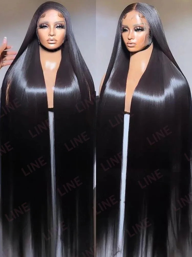 30 40 Inch Bone Straight Human Hair Wigs 13x5 HD Transparent Lace Front Brazilian 13x7 Frontal Wigs 250 Density For Black Women