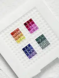 Zhanhao multicolor Lab created loose gemstone Hydrothermal synthetic ruby corundum rainbow sapphire stone