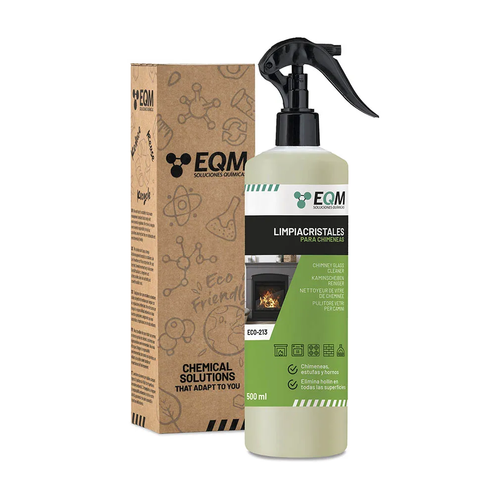 EQM - ECO-213 - Limpiacristales Chimeneas, Estufas y Hornos - Elimina humo, vaho y hollín de cristales, ladrillos y superficies