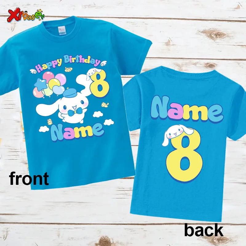 Cinnamoroll Birthday Shirt KidsT Shirts Party Outfits Boys Custom Name Shirts Baby Girl Clothes1st 7th Shirt Birthday Girl Shirt