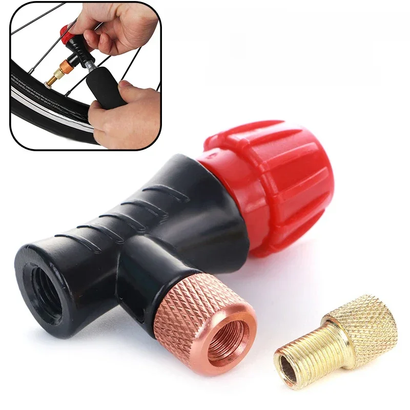 AliExpress NONE Bicycle Air Pump Valve Head Inflator Adapter CO2 Gas Pump Head Fast Inflatable Bike Inflator Head Compatible For Presta Schrader