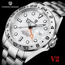Pagani Design 2026 New Men's Automatic Mechanical Watch Gmt Sapphire Stainless Steel Waterproof 10Bar Luminous Bwg-9 Reloj Hombr
